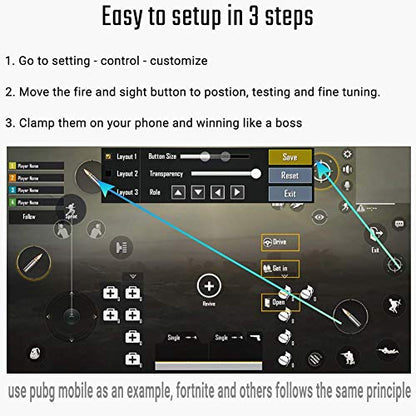 SONGVEN Mobile Game Controller Handle for Smartphone Gaming Trigger for PUBG/Rules of Survival Smartphone Game Controller Joystick for Android Smartphone Joypad (R8 Handle)