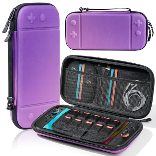 BRHE Switch 2 Carry Case Compatible with Nintendo Switch 2 Console,Large Capacity Switch 2 Case, Portable Hard NS 2 Travel Bag for Console & Accessories, 10 Game Card Slots (Purple Gradient) - color: Purple Gradient