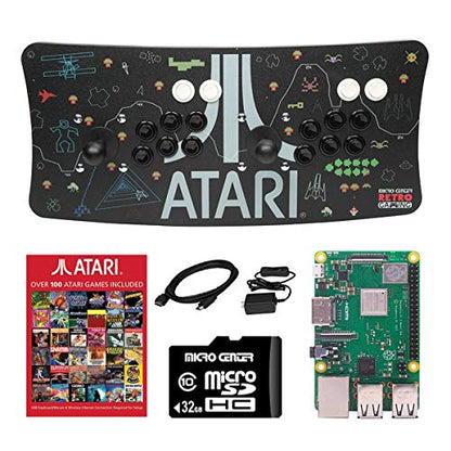 Ultimate Arcade Fightstick USB Dual Joystick 2 Player Game Controller Powered by Raspberry Pi 3B+ 1GB RAM 32GB Micro SD Card Preloaded Over 100 Classic Games