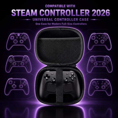 Packmini Omni-X Universal Controller Case, Steam Controller 2026, Xbox, PS5 | Hard Shell Protective Carrying Case for Xbox Wireless, PS5 DualSense, Switch 2 Pro Controllers & More