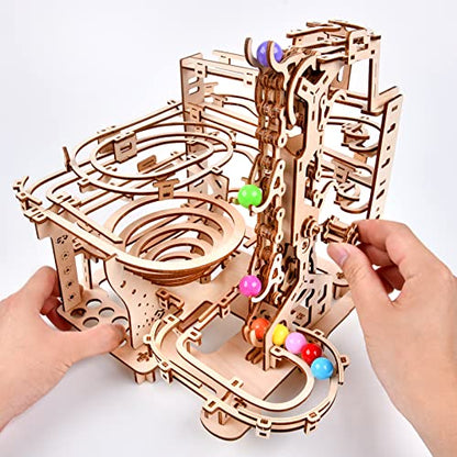 3D Wooden Puzzles Marble Run Chain Kit, Wood Creative Mechanical Puzzles Assembly Model Building Kits to Build for Adults & Kids, DIY Wooden Puzzle Hobbies Toys for Adults &Teens Gifts - size: 335Pcs