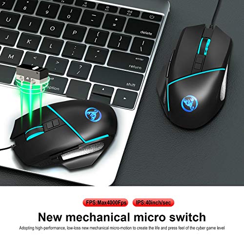 YONGX One Handed Keyboard and Mouse Gaming Combo ,35keys Wired RGB Backlit Gaming Mini Keypad Set with Wrist Rest Portable for PC/Laptop/Switch/PS4/Xbox ONE