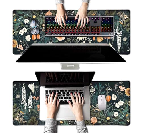 Large Mouse Pad, Desk Mat Computer Keyboard Pad Non-Slip Rubber Base Waterproof with Stitched Edges for Laptop Gaming, Office & Home 31.5 x 11.8 Inch (XL-05) - color: Xl-05