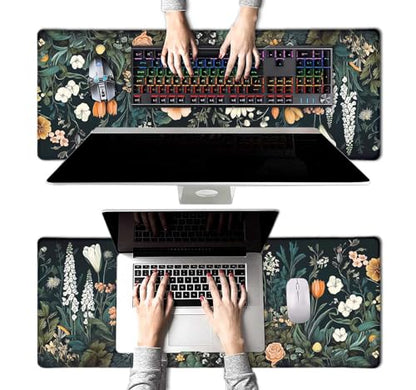 Large Mouse Pad, Desk Mat Computer Keyboard Pad Non-Slip Rubber Base Waterproof with Stitched Edges for Laptop Gaming, Office & Home 31.5 x 11.8 Inch (XL-05) - color: Xl-05