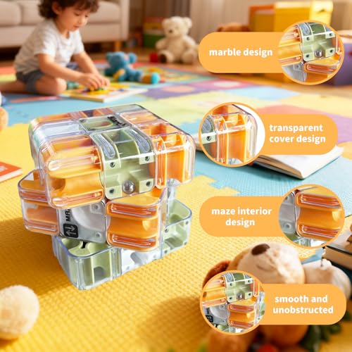 Challenging 3D Labyrinth Maze Cube, Brain-Testing Puzzle Game for Kids 8+, Educational Logic Toy for Home or Travel Easter Basket Stuffers Easter Egg Fillers
