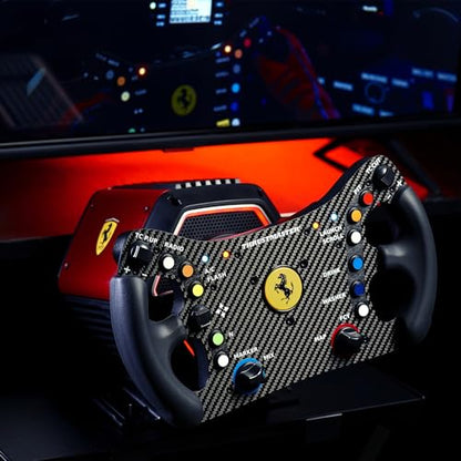 Thrustmaster Ferrari 488 GT3 Wheel Add-On Replica Rim - PS5, XBOX & PC | 1:1 scale, licensed by Ferrari, carbon-clad faceplate, 12.2-in diameter, 11 programable buttons, D-pad, 4 encoders