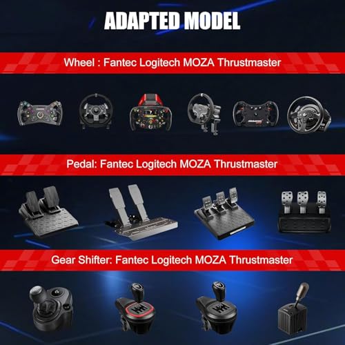 GTPLAYER Sim Racing Steering Wheel Stand for Logitech G920 G923 G29 G25 G27 T300RS/T300GT/ T500RS/TGT/TS with Shifter Mount Folding Stand Tilt-Adjustable Wheel Pedals NOT Included-Deep Black