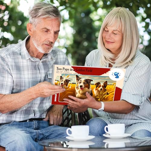 35 Large Piece Dementia Puzzles for Seniors - 3 Activities for Elderly | Dogs in The Field - Jigsaw Puzzles for Elderly - Dementia Activities for Adults - Alzheimers Puzzle Games and Gift