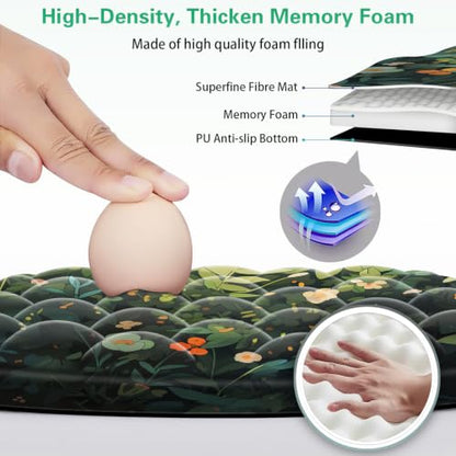 Mouse Pad with Wrist Rest, Canjoy Ergonomic Wrist Support with Massage | Ergonomic Massage Design & Relax and Relieve Fatigue & Non-Slip & PU Base, Comfortable Computer Mousepad for Office Home - color: Curious Cat