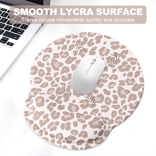 Ergonomic Mouse Pad with Wrist Rest and Keyboard Wrist Rest, Mousepad and Wrist Rest for Computer Keyboard, Pain Relief, Non-Slip Rubber Base, Mouse Pad with Wrist Support for Gaming, Leopard - color: Leopard