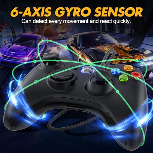 Nonbliep Wired for Xbox Controller Compatible with Wired Controller for Xbox 360 and PC with Dual Vibration/2.5mm Audio Jack Black - color: Black