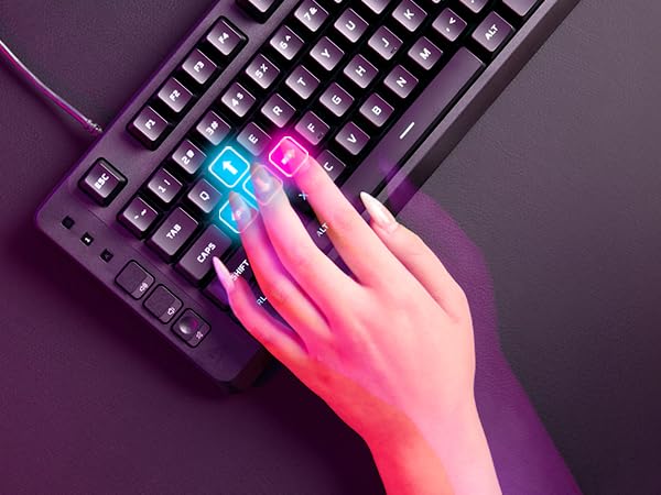 HyperX Eve 1800 – Gaming Keyboard, 1800 Form Factor,10 Zone Customizable RGB Lighting, Built-in Media Buttons, Membrane Switches, – Black - size: Compact