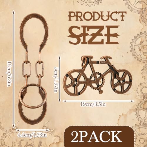 2 Pcs Metal Brain Teaser Puzzle for Adult Teen,Bicycle Horseshoe Chain | 3D Logic Puzzle Set, Iq Education Challenge Toy, Unlock Interlocking Puzzle Gift, Brain Puzzles for Family Classroom - style: Bicycle Horseshoe Chain