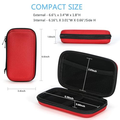 Hard Protective Travel Case, Shockproof EVA Electronic Organizer | Fits Anker, Jackery, RAVPower Power Bank, Cell Phones, GPS, Cables, Car Accessories, Travel Gadgets,Red - color: Red