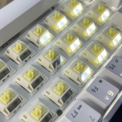 Gateron Cream Silent Keyboard Switches,Pre-lubed 45gf 5-Pin Linear Switches SMD LED Full POM with Light Guide Pole for MX Mechanical Gaming Keyboard(72Pcs,Cream Silent) - color: Cream Silent, size: 72Pcs
