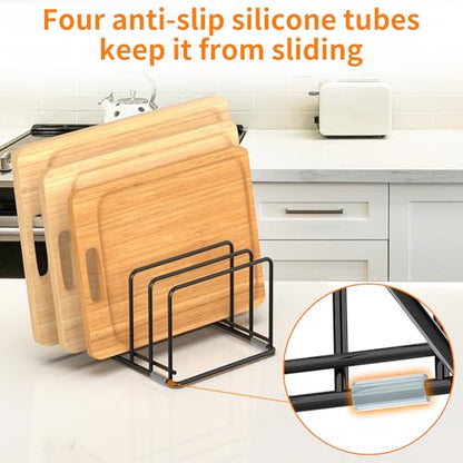 Cutting Board Organizer, Kitchen Cabinet Organizer | , Divided Rack with 5 Slots for Baking Trays, Cutting Boards - Cookie sheet Organizer, Baking Sheets Holder (medium) - style: 1PC(Medium)
