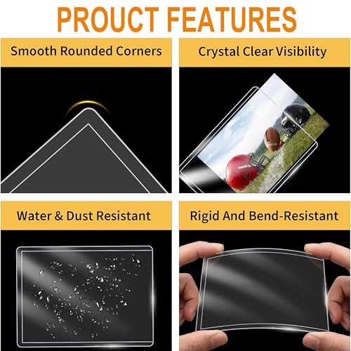 320 PCS Card Sleeves, Premium Plastic Top Loaders for Sports Cards | 3"X4" Card Protectors, Baseball Card Sleeves, Hard Plastic Card Holder for Trading Sports Football Game Cards - size: 110 Clear Hard Sleeves + 200 Soft Sleeves