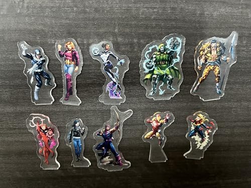 Marvel Multiverse RPG 2D Mini Pack #1 | Iconic Heroes & Villains! 10 Acrylic Standees with Bases & Collector Cards, Strategy Game, Ages 14+, 2-4 Players