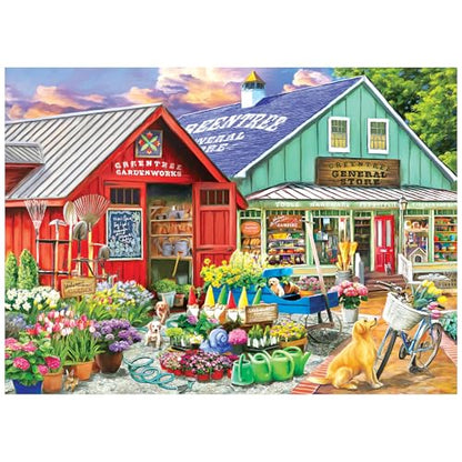 RoseArt Hobby Haven Greentree Garden Center 1000 Piece Jigsaw Puzzle | 19.25" x 26.625" Finished Size, Fully Interlocking Pieces, Bonus Poster Included, Made in USA - style: Greentree Garden Center