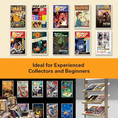 10ct Current Comic Book Toploaders - Modern Comic Book Top loaders, Crystal Clear Regular Comic Book Topload, Premium PVC Comic Book Holder, Crystal Clear Protection for Display, Storage, Collection - size: 10ct Current Comic Book Toploader