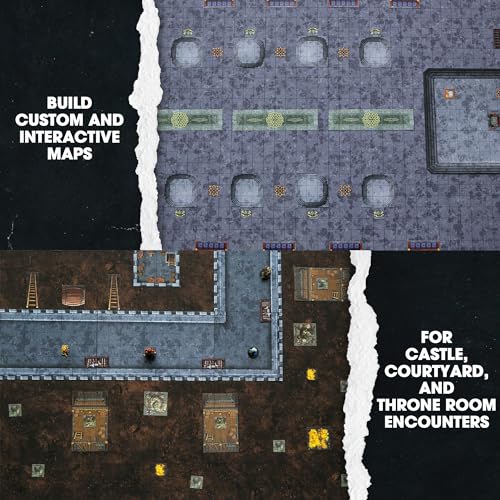 Dungeon Craft Castles & Keeps Terrain Set for DND & RPG Game - Adventure Games with 1000+ Double-Sided Dry/Wet Erase Tiles - Modular Castle Map Pieces for Tabletop Games & Battle Maps - style: Castles & Keeps