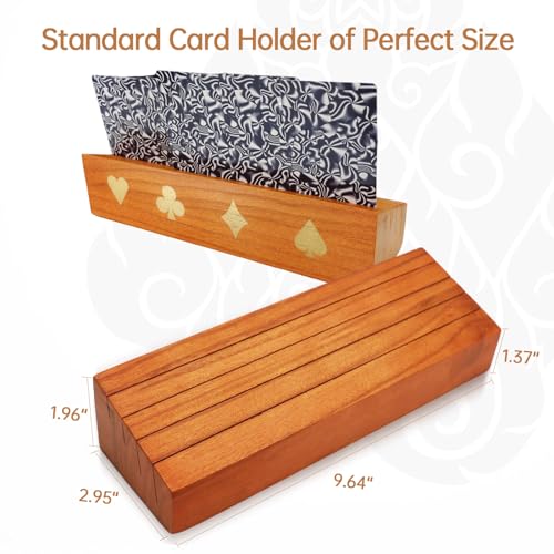 hismocal Playing Card Holders Deck Stand, Play Cards Holder for Kids or Elder People, Hands-Free Wood Holder Racks,Tray for Organizing Cards (4 Pack) - size: 4 Pack