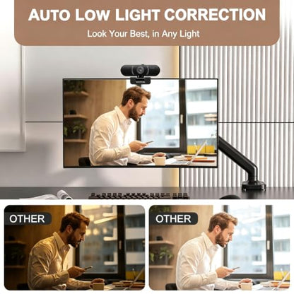 1080p Webcam for pc with Microphone, Auto Focus, with Privacy Cover | Plug & Play USB Computer Camera for Desktop Streaming Gaming Online Meeting With a tripod 360 ° Rotatable