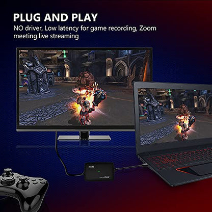 Y&H 4K Game Capture Card Live Streaming and Record in 4K30P or 1080P 120HZ,HDMI Zero-Lag Pass-Through USB3.0 Video Ultra-Low Latency for PS3, PS4, Xbox Series X/S, Xbox One, Nintendo Switch