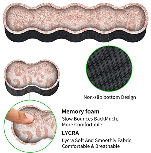 Large Mouse Pad and Gel Mouse Wrist Rest+ Memory Foam Keyboard Wrist Rest Support Set, Non-Slip Rubber Base for Office,Home,Computer, Extended Gaming Mousepads XXL Leopard Star Pattern Pink Desk Mat - color: JV-mouse pad-8-17