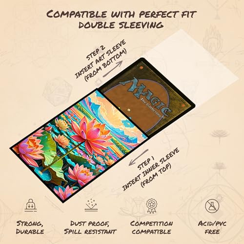 Lotus - MTG Card Sleeves, 104ct, Standard Size, Textured | Perfect for Double Sleeving, Smudge Resistant Matte Back, Standard 66x92mm - Compatible with Magic The Gathering & TCG Cards - color: Amt Lotus, size: Textured