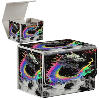 PU Leather Deck Box for MTG Commander Cards, Fits 100+ Double Sleeved Cards, Secure Magnetic Trading Card Storage Case for TCG CCG,Cyberpunk Neon Dragon - color: Cyberpunk Neon Dragon