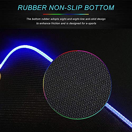 Custom RGB Mouse Pad Personalized Led Mouse Pad with Picture Custom Gaming Mouse Mat Glowing Led Non-Slip Rubber Base Computer Keyboard Pad Mat, 13.8x9.8 in - size: 13.8L x 13.8W inches