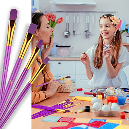 Paint Brushes Set, 20 Pcs Paint Brushes for Acrylic Painting, Oil Watercolor Acrylic Paint Brush, Artist Paintbrushes for Body Face Rock Canvas, Adult Drawing Arts Crafts Supplies, Purple - color: Purple