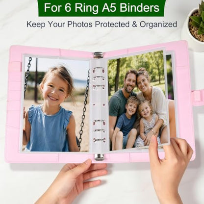 30 Pack 60 Pockets 5x7' Ultra-Clear Photocard Sleeves for 6 Ring A5 Binder, Double-Sided 1 Pocket Photo Pages, Top Loading Sheet Protector for Photos, Postcards, Seed Packets - color: 5x7" - 30 Pack 60 Pockets