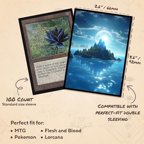 Blue Mana - MTG Card Sleeves, 104ct, Standard Size, Smooth | Perfect for Double Sleeving, Smudge Resistant Matte Back, Standard 66x92mm - Compatible with Magic The Gathering & TCG Cards - color: Blue Mana