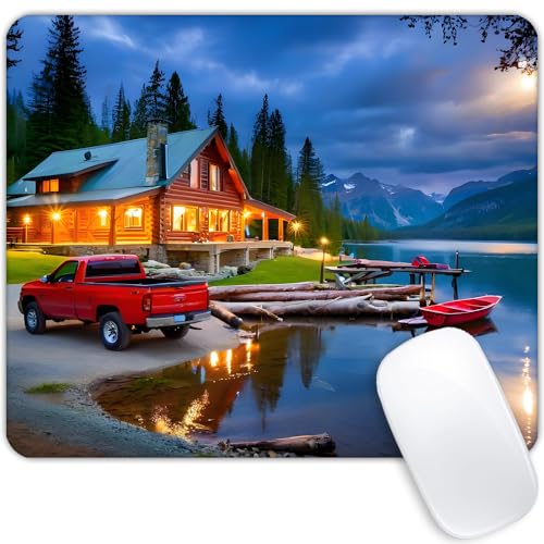 Square Mouse Pad Lake,Gaming Mouse Pads for Desk,Soft Computer Waterproof Non-Slip Mouse Mat - color: Lake