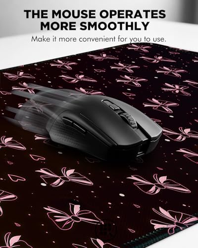 Mouse Pad, Desk Mat, 31.5x11.8in Large Mousepad, Bow | Desk Pad with Stitched Edge & Rubber Non-Slip Bottom, Gaming Mouse Pad, Extended Mousepad for Home, Office - color: Bow