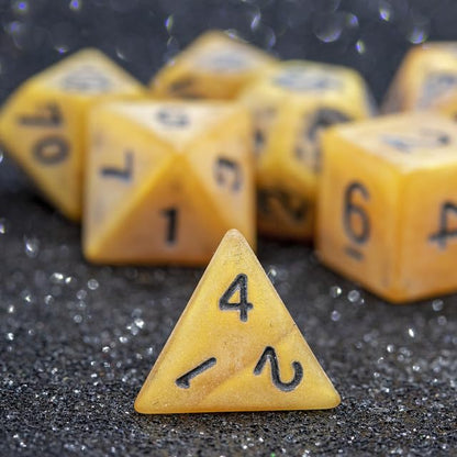 Sage’s Portal Stones DND Dice Set Acrylic Opaque 7-PC Polyhedral DND Dice Set for Dungeons and Dragons D&D Sage’s Cantrips RPG Tabletop TTRPG (Ancient Gold Stone) - color: Ancient Gold Stone