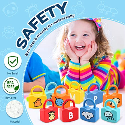 Alphabet Learning Toys, Lock and Key Toddler Toy for Ages 2-4, Preschool Learning Activities, Kindergarten Classroom Must Haves, ABC Montessori Toys for 3 Year Old