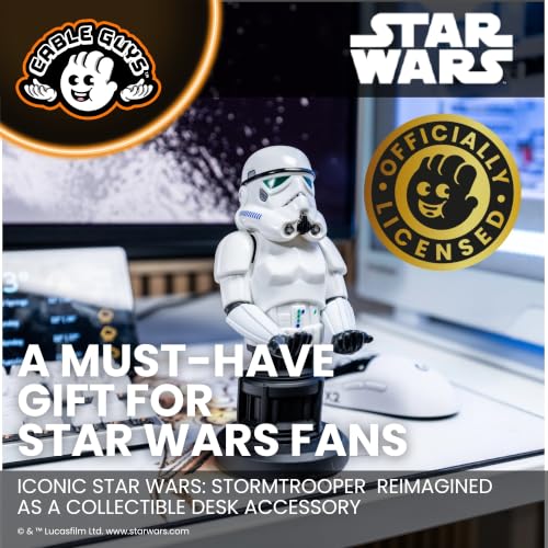 Cableguys Star Wars Stormtrooper Controller Holder & Phone Stand - Gaming Accessories for Room and Desk Setup, Holder Compatible with Xbox, PlayStation & Most Standard Game Controllers
