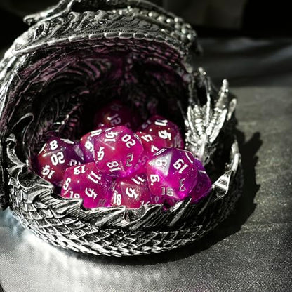 10PCs D20 Polyhedral Dice Set 22mm for DND RPG MTG Dungeons and Dragons Dice (Pink) - color: Pink