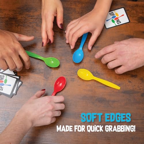 PlayMonster Spoons in a Case, Card Games for Kids - Spoons Game, Fun Family Games for Kids and Adults, Game Night, Travel Games, 3-6 Players, Ages 7+