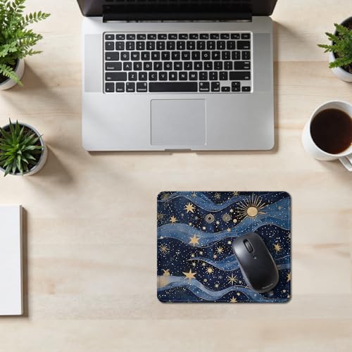 Fantasy Starry Night Sky Mouse Pad, Celestial Sun Star Galaxy Gifts for Women, Blue and Gold Galaxy Mouse Pad for Home Office Computer Gaming Desk Essentials, 9.5x7.9 Inch - color: 10Child