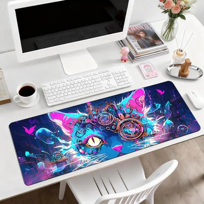 Gaming Mouse Pad, Desk Mat for Keyboard and Mouse, Large Mouse Pad for Desk, Computer Mousepad - color: Cool Cat Head 2
