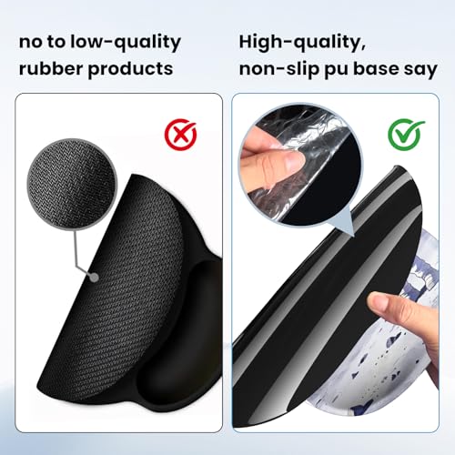Mouse pad with Wrist Rest,Relieving Pain Memory Foam Computer pad, Ergonomic Desktop Mouse, Silicone Material Mouse pad, with Non-Slip PU Base (Space) - color: Space