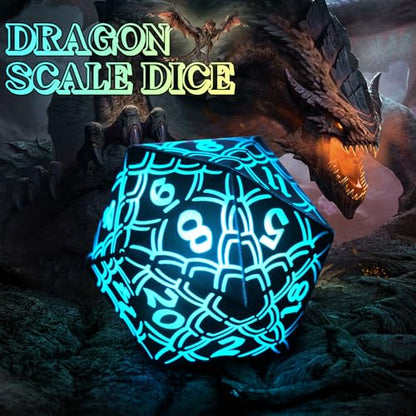LED DND Dice Set, Light up Dice Rechargeable for RPG DM Gifts, RGB-LL | ZHOORQI Polyhedral Dice Set with Charging Box, Glow in The Dark Dice for D and D (Dungeons and Dragons) Role Playing Game - color: Rgb-dragon Scales
