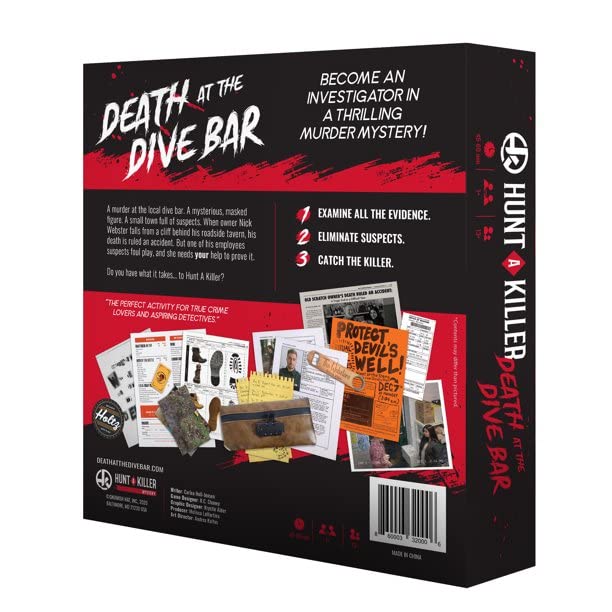 Hunt A Killer: Death At The Dive Bar, Solve a Murder at Old Scratch Tavern, Immersive Murder Mystery Game, Play Detective in Unsolved Mysteries, Great Gift For True Crime Fans, Designed for Ages 14+ - style: Death at the Dive Bar Game