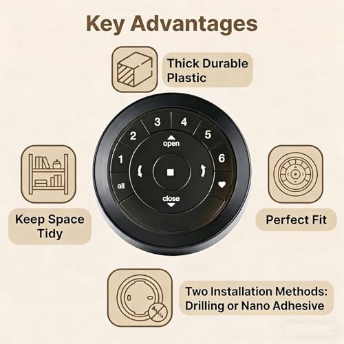 Wall Mount Holder for Hunter Douglas PowerView Remote Control Gen 2 & Gen 3 Surface Mount Bracket Station Only with Adhesive Strip and Screw, Black 1 Pack - color: Black
