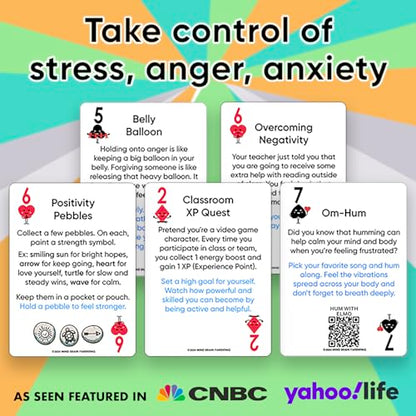 Mind Brain Emotion 52 Essential Coping Skills for Kids: Mindfulness CBT Cards for Stress, Anxiety, Anger, Executive Functioning, Coping Strategies for Anxious Generation, Family, School Therapy Game - style: Coping Skills for Kids