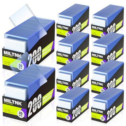 2000 Card Sleeves Hard Plastic, Baseball Top Card Holder, Trading Cards Cases Protectors for Sports Football PKM TCG MTG Game Cards (1000 Hard Sleeve + 1000 Soft Sleeve) - size: 1000 Hard Sleeves + 1000 Soft Sleeves